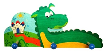 Hess Holzspielzeug 30340 Garderobe Drache aus Holz, 35 cm -