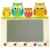 Hess Holzspielzeug 30502 – Garderobe aus Holz mit Spiegel, Eulen, ca. 37 x 35 cm -