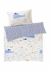 hessnatur Baby und Kinderbettwäsche Renf GOTS gemustert bedruckt 135×200 + 80×80 cm