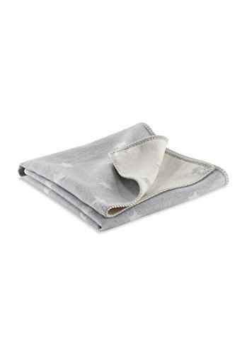 hessnatur Kinder/Baby Kuscheldecke aus reiner Bio-Baumwolle hellgrau gemustert 70×90 cm