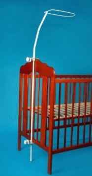 Himmelstange für Baby Kinderbett Bett inkl. Befestigung Himmelhalter zum Klemmen -
