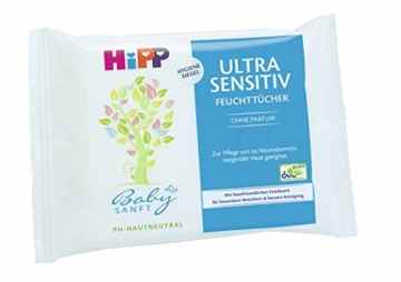 Hipp Babysanft Feucht-Tücher Ultra-Sensitiv – Mini, 30er Pack (30 x 53 g) -