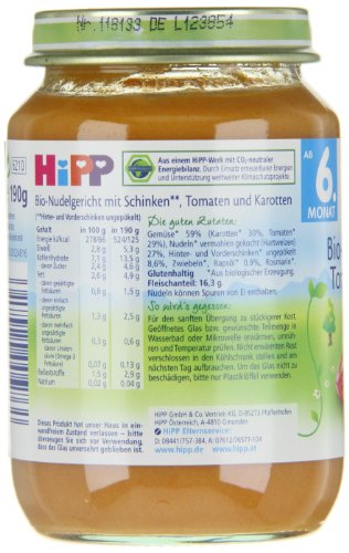 Hipp Bio-Schinkennudeln mit Tomaten und Karotten -