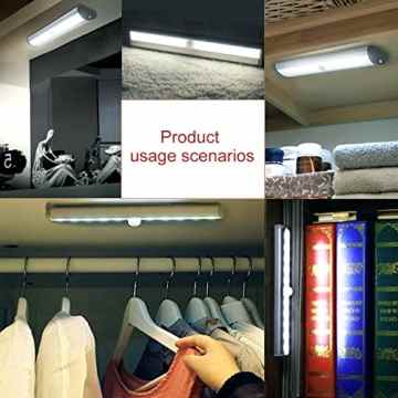 iEGrow 10 LED Lichter Kabellos Wiederaufladbare Bewegung Sensing LED-Nachtlicht für Schrank unter Schrank (2 Pack) -