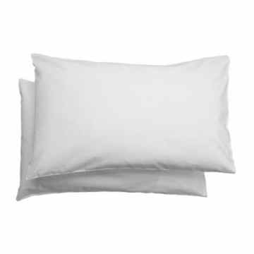 IKEA Kinderkopfkissenbezug ‚Len‘ 2-er Set Kopfkissenbezug für Babybett – 35x55cm – 100% Baumwolle – WEISS -