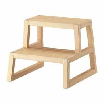 IKEA Tritthocker „Molger“ Tritt aus Massivholz – feuchtraumgeeignet – BxTxH 41x43x35 cm -
