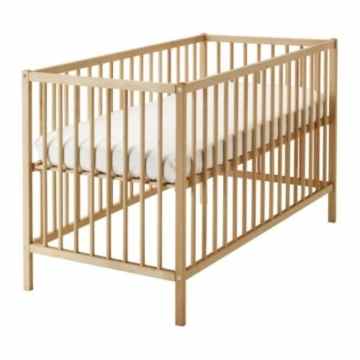 IKEA verstellbares Babybett SNIGLAR Bettchen in 60x120cm Gitterbett aus massiver Buche höhenverstellbar -