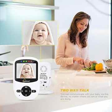 iLifeSmart 2.4”LCD Babyphone Video mit Kamera Wireless Baby Monitor Digital Nachtsicht-Temperaturüberwachung & 2X Zoom -
