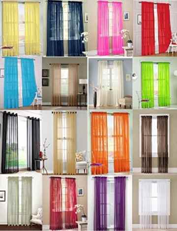 ILOVEDIY Voile-Tür-Vorhang Fenster Paravent Schal Vorhang Rosa -