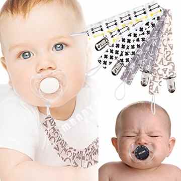 iManson Schnullerband mit clip für Neugeborenes/Kinder von 0-6 Monate – 4er Pack -