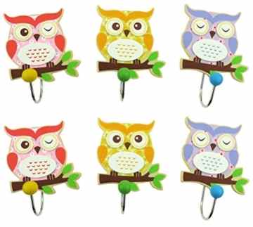 Inware 22838 – Garderobenhaken , 6er-Set, Eulenmotive -