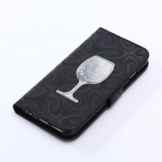 iPhone 5S Glitzer Hülle,iPhone SE Leder Hülle,Leder Flip Case für iPhone 5S/SE/5,Wallet Cover Hülle Schutzhülle Etui Tasche Cool 3D Crystal Klar Rotwein Musterg Ledertasche Slim Retro Leder Bookstyle Handyhülle Tasche Wallet Case Handytasche mit Standfunktion Karteneinschub und Magnetverschluss Flip Etui Tasche für Apple iPhone 5S/SE/5 Schutz Etui Schale -
