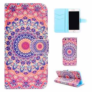 iPhone 7 Hülle (4,7 zoll), iPhone 7 Hülle, iPhone 7 PU Leder Schöne vintage Bunt Mandala Hülle Tasche Handyhülle, Edaroo Ledertasche im Bookstyle mit Wüste Muster Brieftasche Flip Stand Case Backcase Schutz Bumper Weich Lederhülle Wallet Etui Schutzhülle Lederhülle Soft Leather Back Case Cover mit Kartensteckplätze Magnetverschluss Standfunktion für Apple iPhone 7 (4,7 Zoll) -
