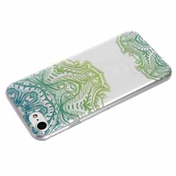 iphone 7 Plus Hülle,iphone 7 Plus Case,iphone 7 Plus TPU Silikon Handy Hülle Schutzhülle, Cozy Hut Grüne Maske Muster Stoßdämpfend Transparent TPU Silikon Schutz Handy Hülle Case Tasche Silikon Crystal Case Durchsichtig Schutzhülle Etui Bumper für iphone 7 Plus (5,5 Zoll) – Grüne Maske -