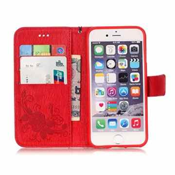 iPhone SE Hülle,iPhone 5S Leder Hülle,Schutzhülle für iPhone SE Leder Wallet Tasche Brieftasche Flip Schutz Etui Schale,Cool 3D Bling Glitter Diamond Rose Butterfly Flowers Musterg Ledertasche Slim Retro Leder Bookstyle Handyhülle Tasche Wallet Case Handytasche mit Standfunktion Karteneinschub und Magnetverschluss Flip Etui Tasche für Apple iPhone SE/5S/5 -