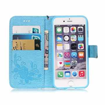 iPhone SE Hülle,iPhone 5S Leder Hülle,Schutzhülle für iPhone SE Leder Wallet Tasche Brieftasche Flip Schutz Etui Schale,Cool 3D Bling Glitter Diamond Rose Butterfly Flowers Musterg Ledertasche Slim Retro Leder Bookstyle Handyhülle Tasche Wallet Case Handytasche mit Standfunktion Karteneinschub und Magnetverschluss Flip Etui Tasche für Apple iPhone SE/5S/5 -