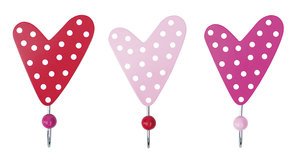 Jabadabado Garderobe Einzelhaken Herzen 3er Set -