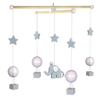 Jabadabado Mobile Elefant grau Holz in 2 Farben -