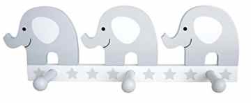 JaBaDaBaDo Wandgarderobe Elefant in weiß-grau -