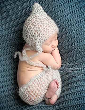 Jastore ® Foto Fotografie Prop Baby Kostüm Netter Seidenraupe häkel Stricken Handarbeit -