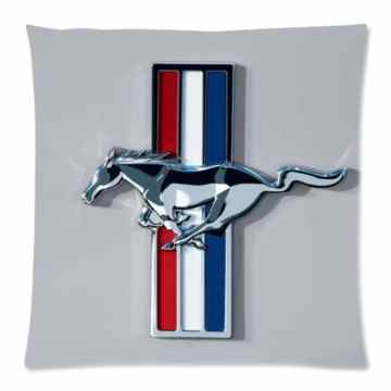 jeremyartstore 45,7 x 45,7 cm Dekorative Baumwolle Leinen Quadratisch Kissenbezug Überwurf Ford Mustang Pony Design