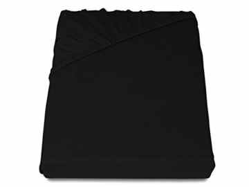Jersey Spannbetttuch in bewährter Qualität – erhältlich in 16 modernen Farben und 5 verschiedenen Größen, 70 x 140 cm, schwarz -