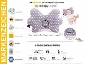 JoGo Designs® Babykissen | patentiertes Babykopfkissen gegen Verformung des Kopfes | für eine gesunde Kopfform | viskoelastischer Schaumkern | mit Kinderärztin entwickeltes Kissen gegen Plattkopf -