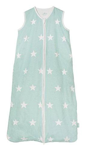 Jollein 048-529-65027 Schlafsack Sommer 110 cm, Jersey Little Star jade -