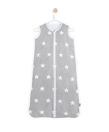 Jollein 049-516-64966 Schlafsack Sommer Jersey Little Star, 90 cm, grau -