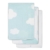 Jollein 536-848-65055 Mull Waschlappen Clouds, 3 pack, blau/jade -