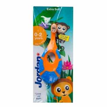 Jordan Step 1 Baby First Tooth 0–2 Jahre Kinder- und Babyzahnbürste mit Beißring -