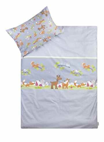 Julius Zöllner 8510115078 Bettwäsche, Waldtiere grau -