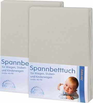 Julius Zöllner Spannbettlaken 2er-Pack Single-Jersey taupe/taupe Größe 60×120 cm – 70×140 cm -