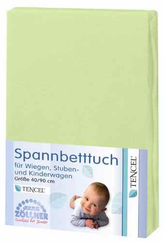 Julius Zöllner Spannbetttuch Spannbettlaken Tencel 90×40 cm grün 3er Pack -