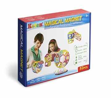 Keten Magnetische Bausteine 52 Teile-Bausteinen Bausatz Konstruktion – Verbessertes magnetisches Bau Stapelset Lernspiel für Kinder über drei Jahren -