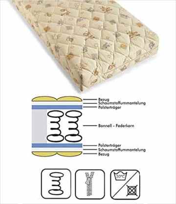 Kinderbett-Matratze, Bonell-Federkernmatratze, Maße: 70 x 140 cm -