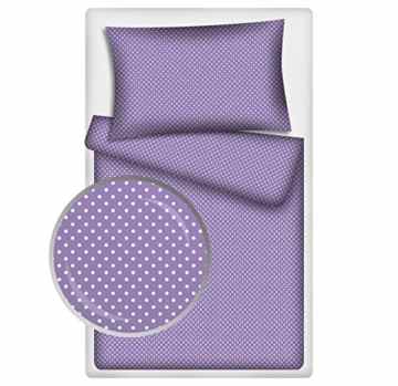 Kinderbettwäsche Babybettwäsche Pünktchen 100% Baumwolle 40×60 cm + 100×135 cm -