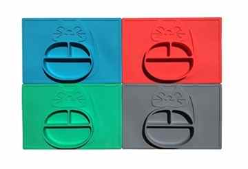 Kindergeschirr von PLAYTEMAT / Plastikteller mit Gratis Kinderlöffel / süßes Platzdeckchen für ihr Klein-Kind oder Baby -