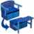 Kinderstuhl – Kindertisch – Kinderbank 3in1 mit Farbauswahl (Sterne blau) -