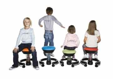 Kinderstuhl / Rollhocker SWOPPSTER Microvelours juicy-orange NEU Aeris Kinder Swopper -