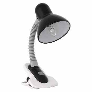 Klemmleuchte Klemmlampe flexibel mit Schalter 60 Watt Schreibtischleuchte Schreibtischlampe schwarz -