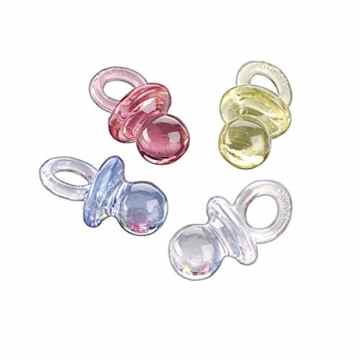 Knorr prandell 216930190 Dekoration Babystreu Babyschnuller (in vier verschiedenen Farben, 1,9 cm groß, 18 Stück) -