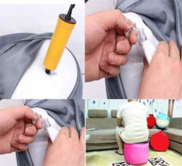 Kreativer Hocker Cartoon Plüsch Aufblasbarer Hocker Portable Folding Hocker Kinder Hocker , B -