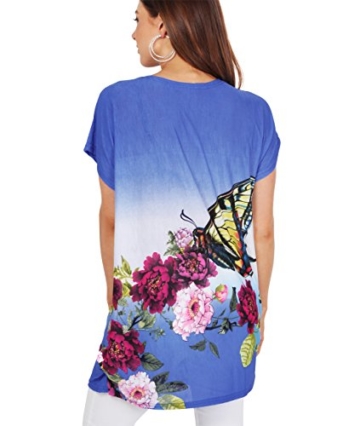 KRISP Damen Kurzarm Longshirt Langes Shirt Sommer Print Tshirt mit Aufdruck -