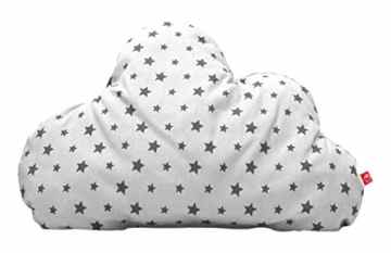 La Fraise Rouge 155400 Wolkenkissen Avel, kuschelweich mit grauen Sternchen, hellgrau -