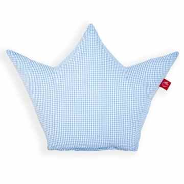 La Fraise Rouge 4251005602171 Kissen Krone Prinz, Vichy Karo, hellblau/weiß -