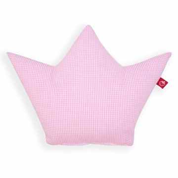 La Fraise Rouge 4251005602188 Kissen Krone Prinzessin, Vichy Karo, rosa/weiß -