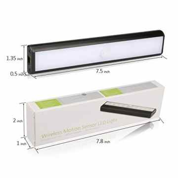LED Beleuchtung Lichtleiste mit Bewegungsmelder BALFER Nachtlichter Leuchte USB Wiederaufladbare Batteriebetrieben für Schränke Schublade Schlafzimmer flur Werkstatt Keller Garage Treppenhaus Dachboden Geschirrschrank -