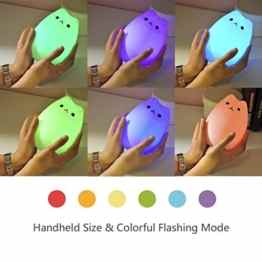 LED Nachtlicht, Florally Kinder Silikon LED Nachtlicht mit 7 Beleuchtung, Stimmung Lampe mit eingebaute Akku, Yoga Lampe, dimmbares Warmweiß/Farbwechsel mit Touch Schalter für Babys Zimmer,Schlafzimmer, Wohnräume, Camping, Picknick Indoor/Outdoor -
