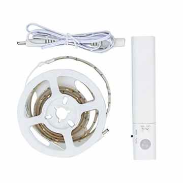 LED Streifen Beleuchtung, WERTIOO Bewegungssensor Flexible LED Streifen Beleuchtung 3.28ft für Kinderbett Wandschrank 1m LED Strip, 4000K Warmweiss, -